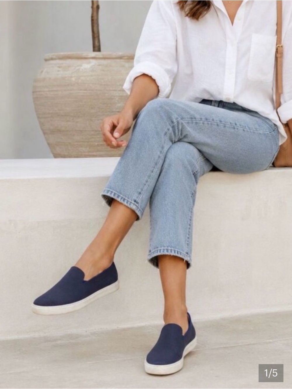 Rothy's The Original Slip On Sneaker Navy Blue Women's size 8 classic comfy